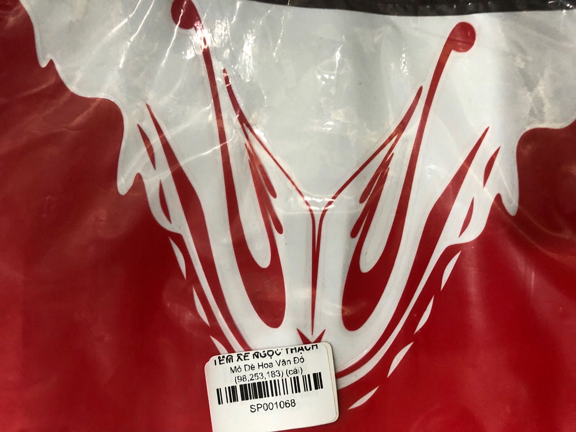 TEM DÁN MỎ DÈ HOA VĂN ĐỎ DECAL