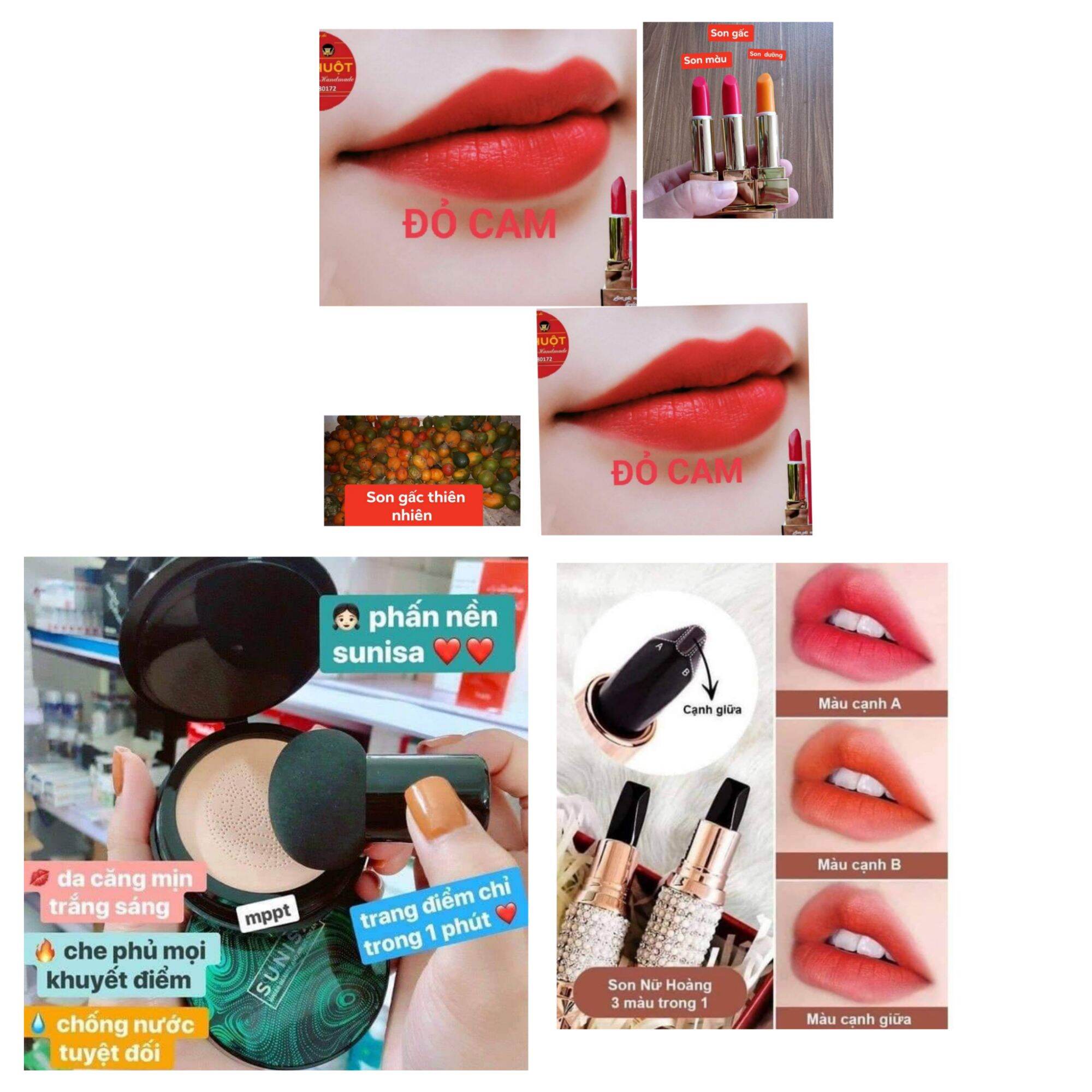 combo 1 phấn  1 son lì kim cương . 1 son gấc