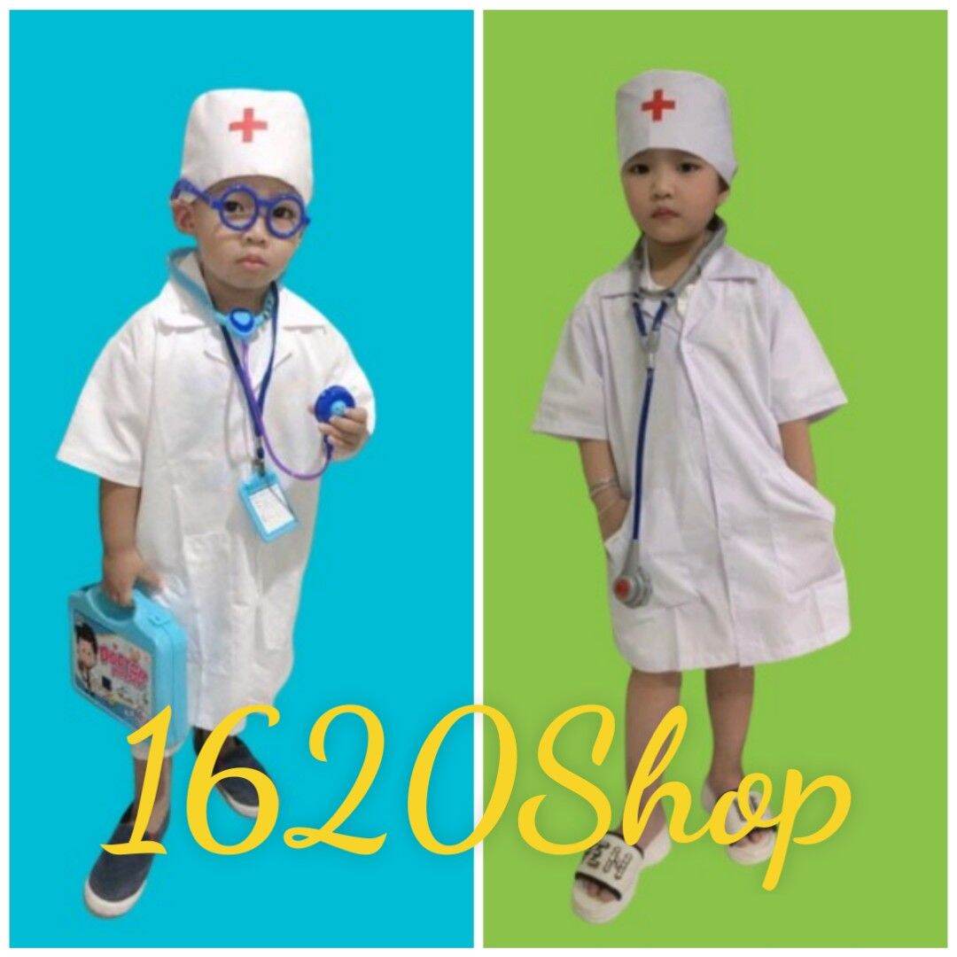 Trang Phục Bác Sĩ Cho Bé Có Màu Trắng Màu Hồng