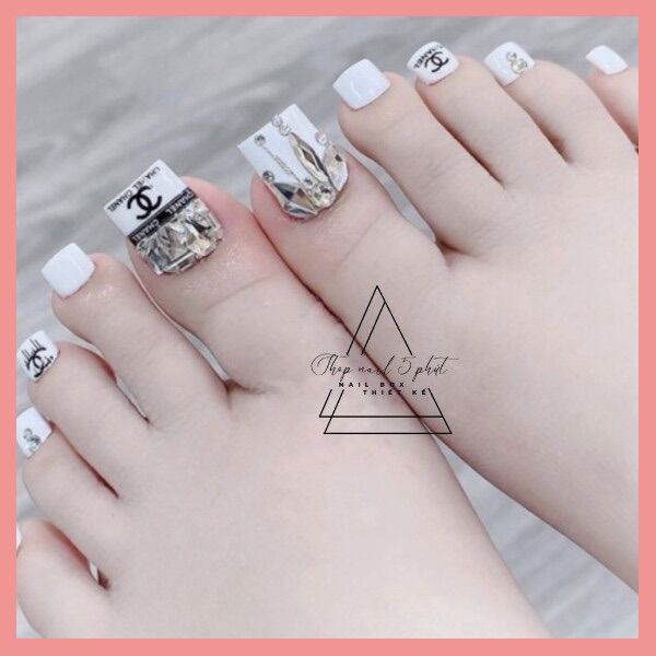 Móng chân giả - 24 móng nail thiết kế sơn gel kèm keo dũa