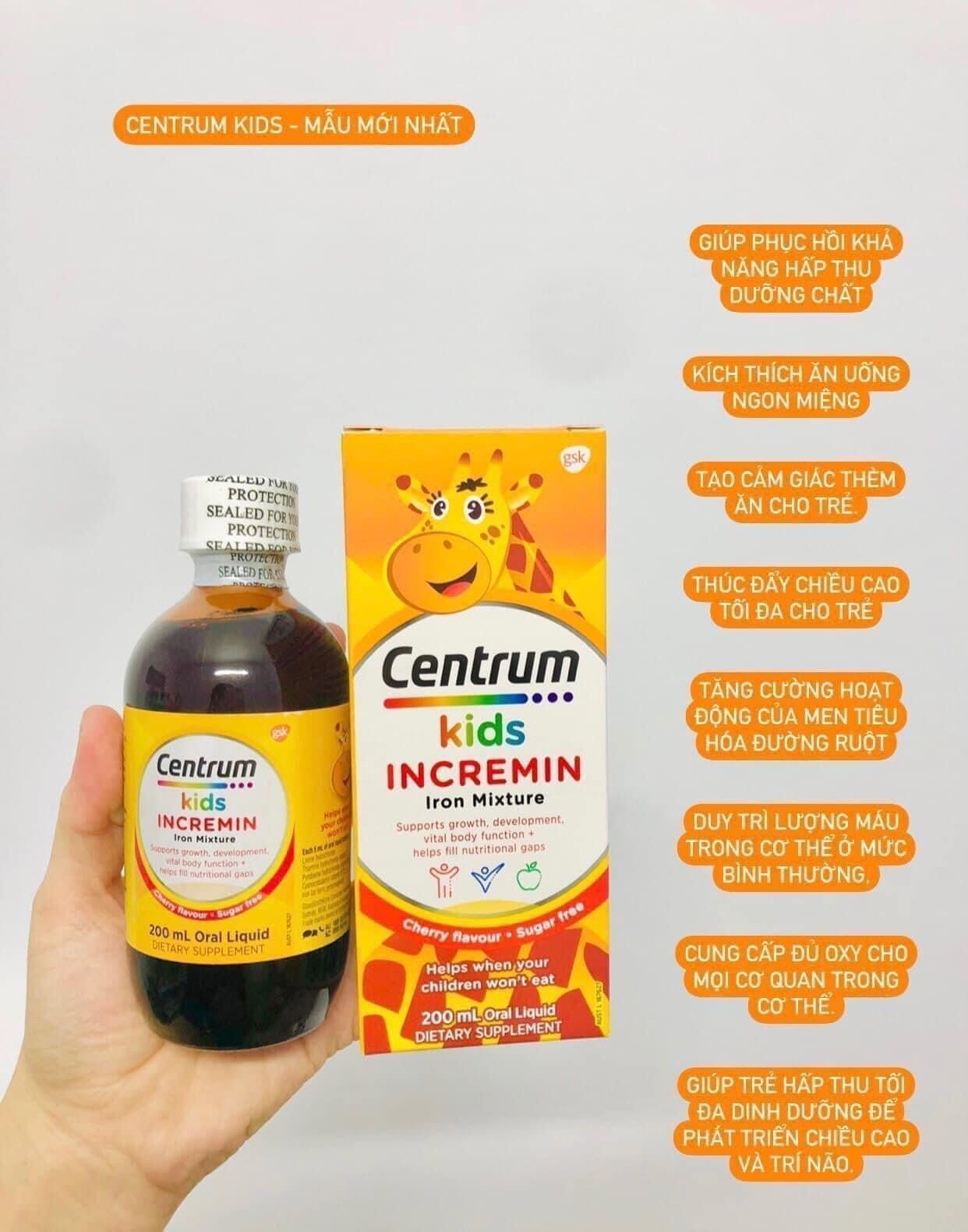 Siro Centrum Kids Úc - Vitamin cho bé biếng ăn ( Hàng Air)