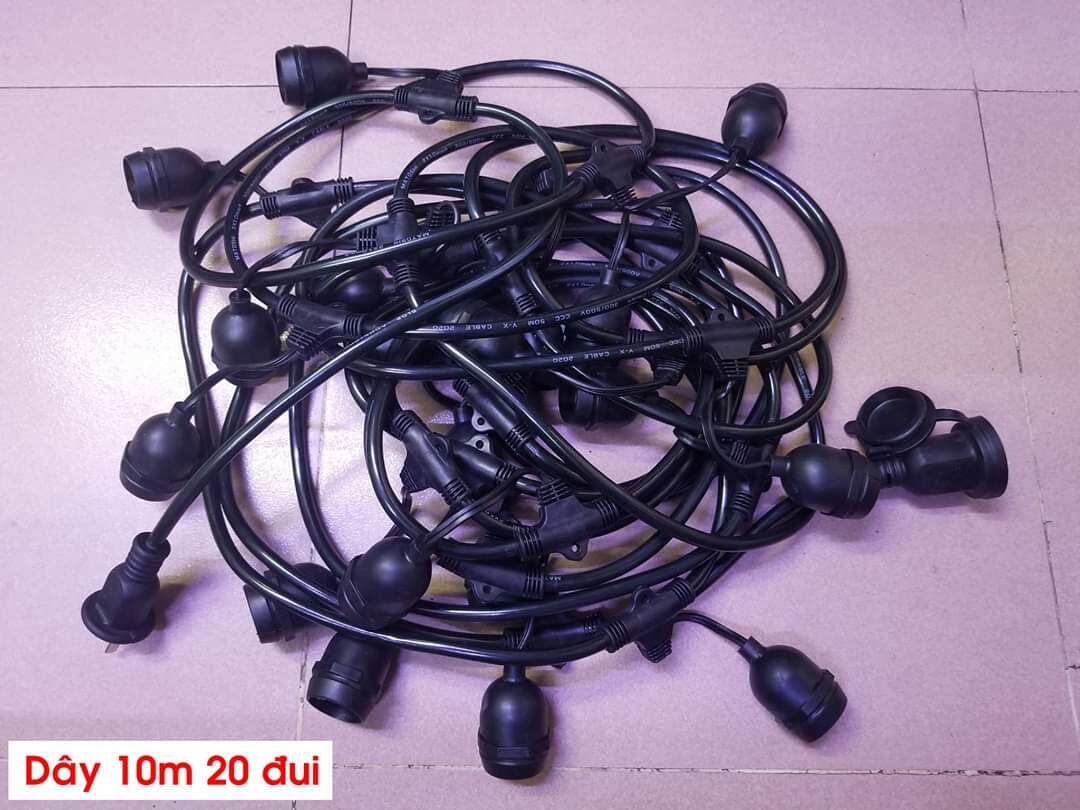 Combo 5m -10 đui kèm bóng led 3w