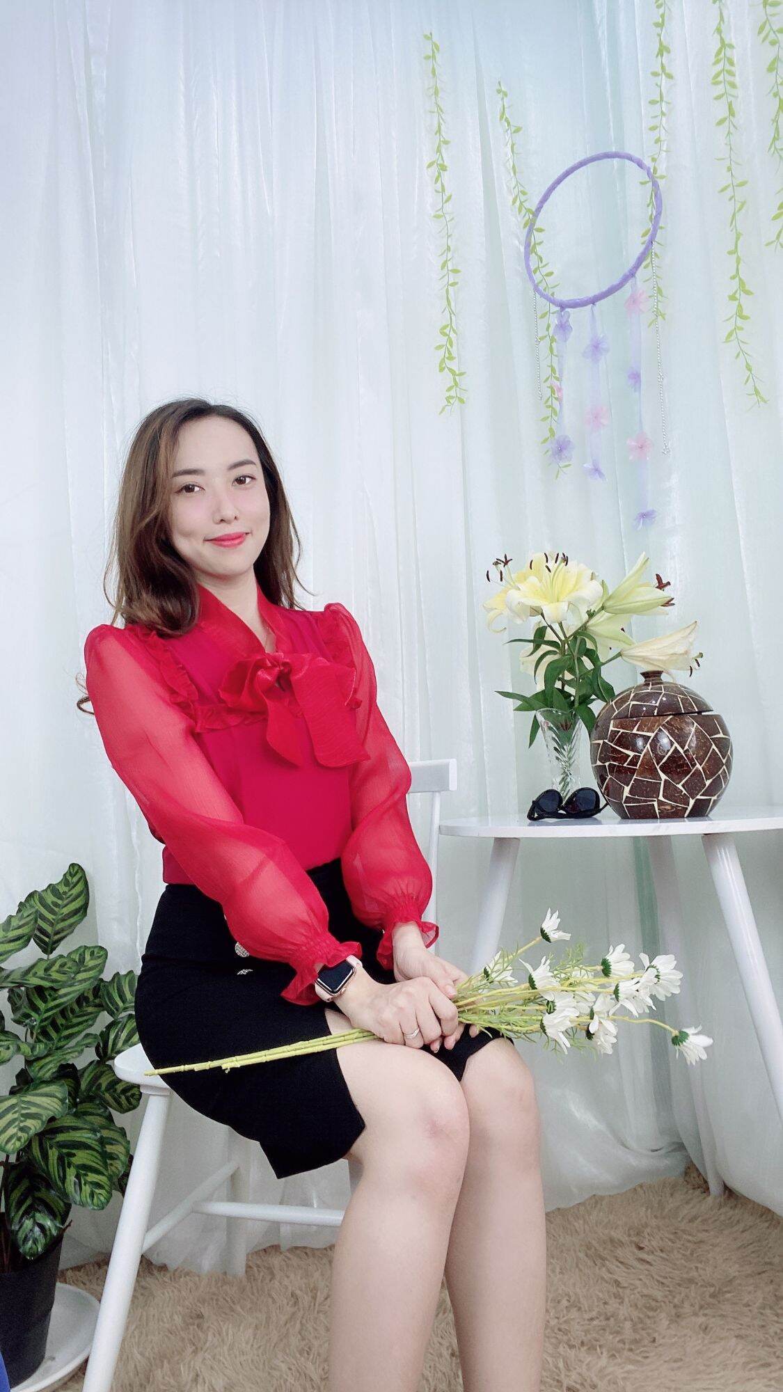 Áo kiểu nữ - công sở đẹp - áo cổ dún bèo tay lỡ -