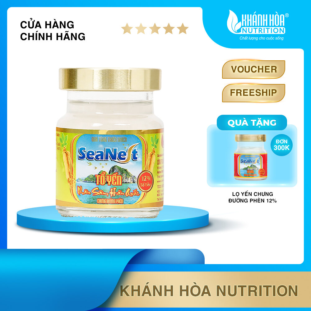 Nước Yến Sào 12% Tổ Yến Chưng Nhân Sâm Hàn Quốc SeaNest - Khánh Hòa Nutrition - Lọ 70 ML