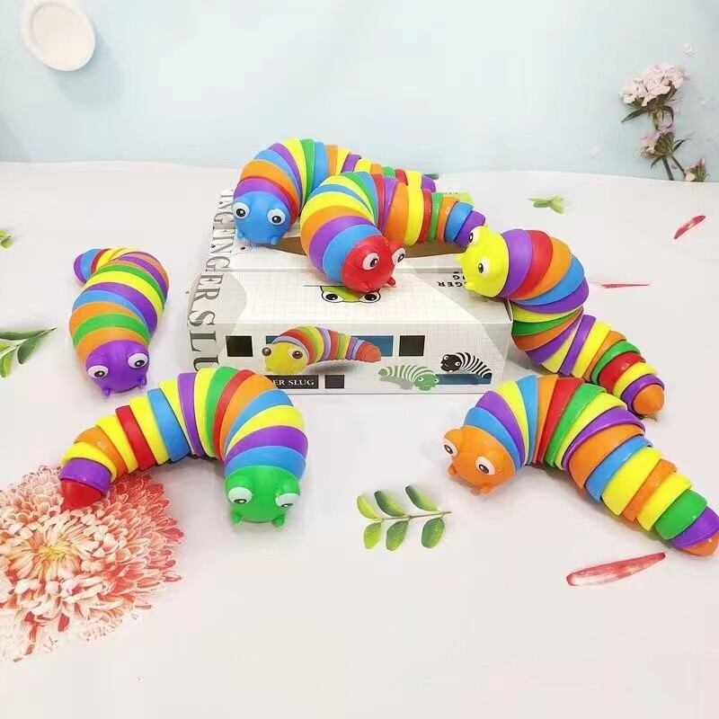 Đồ chơi con sâu , tôm 7 màu phát sáng loại lớn . đồ chơi thư giãn
