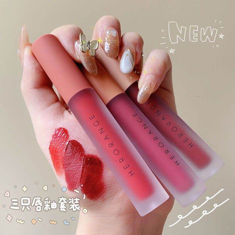 (Tách Lẻ) Set 3 Son Herorange - Son Kem Lì Nội Địa Trung