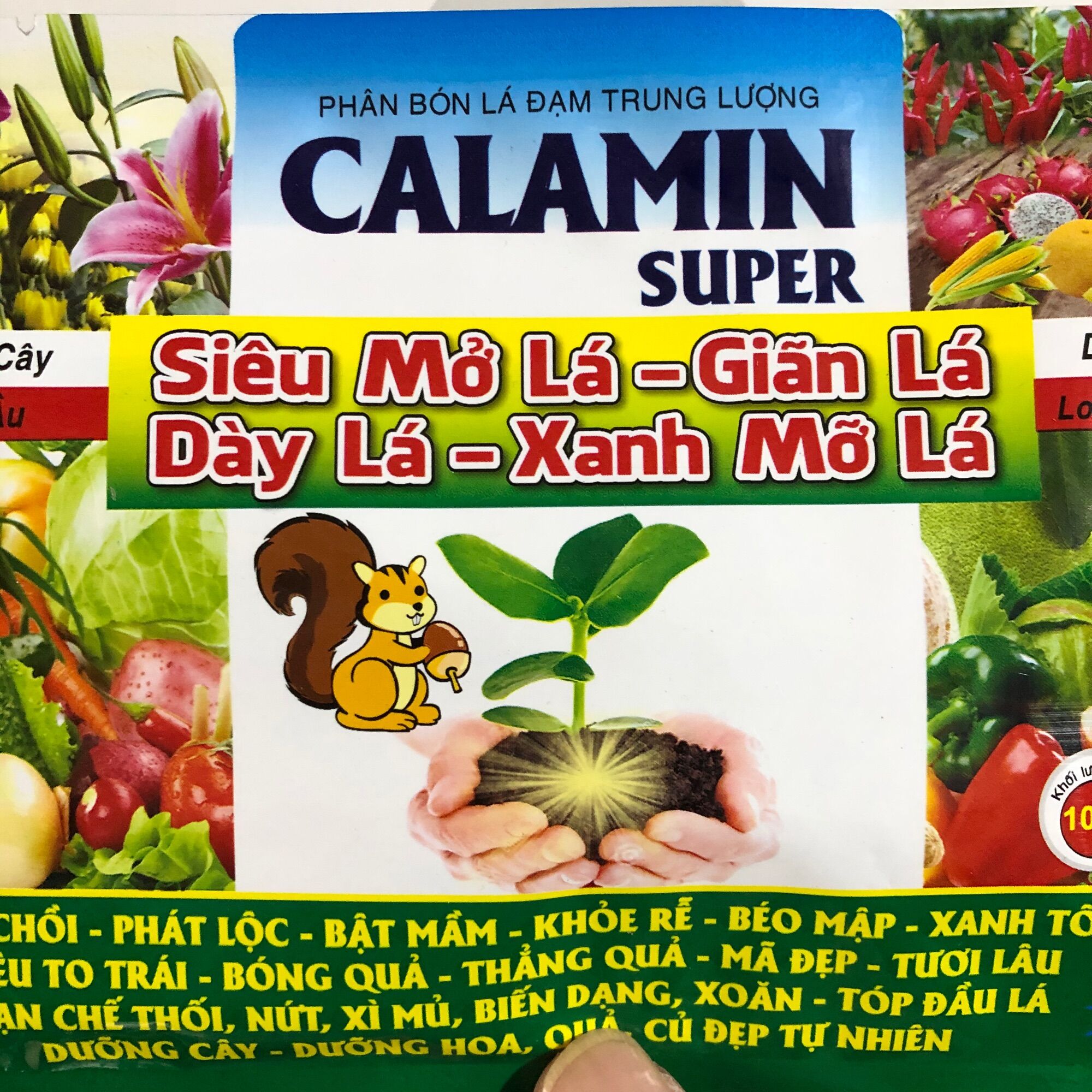 Phân bón lá cao cấp Calamin Super 100g, siêu mỡ lá, dày lá, xanh lá, bật chồi, khoẻ rễ, cây xanh tốt