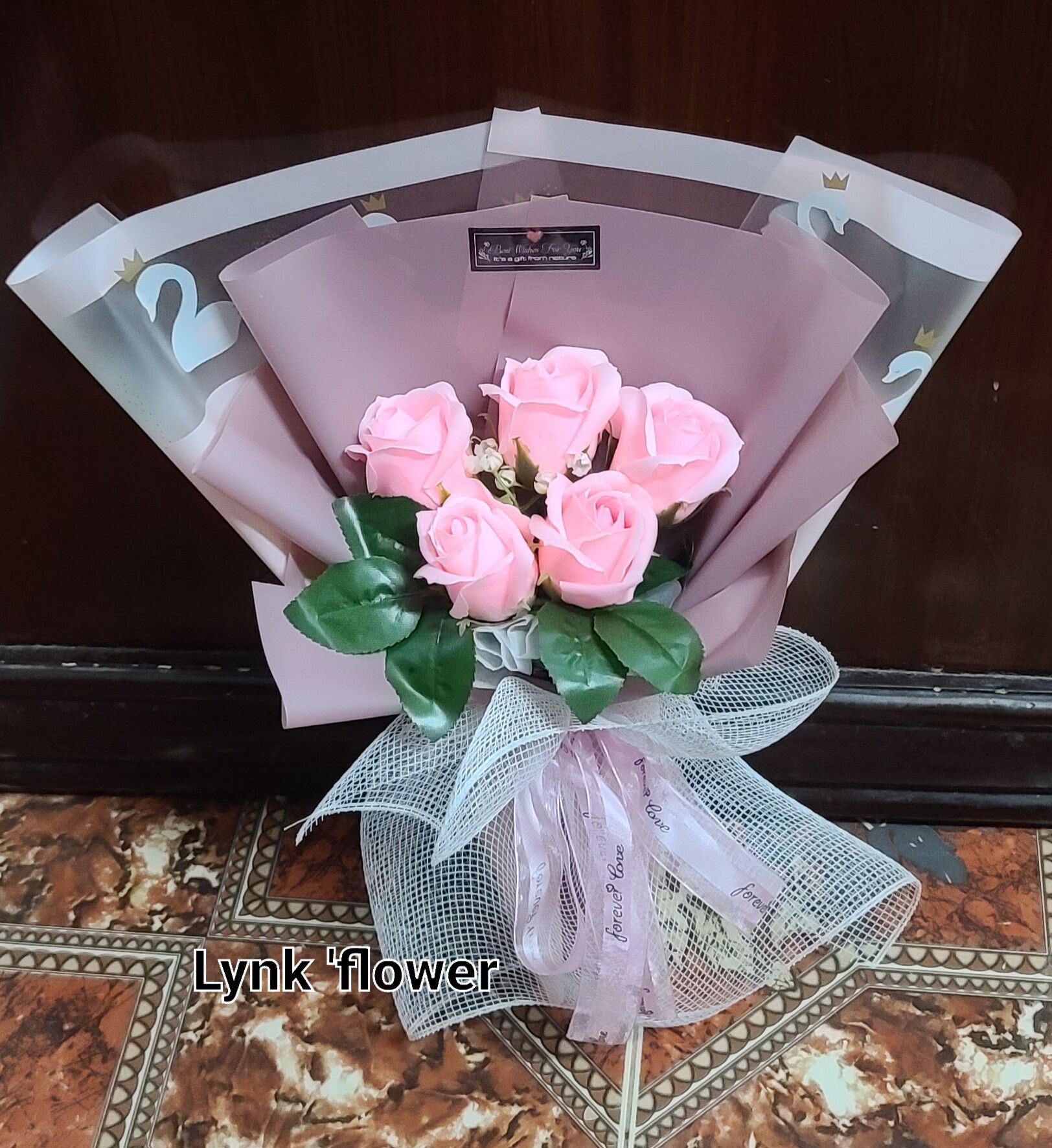 Hoa hồng sáp siêu thơm 5 bông bó to