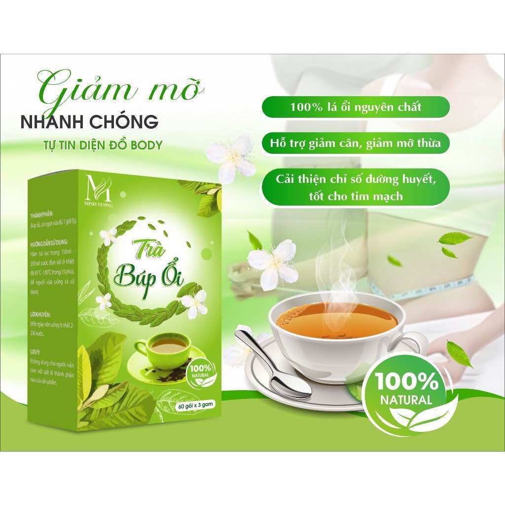 Trà búp Ổi hỗ trợ giảm cân an toàn giúp ổn định đường huyết 60gói