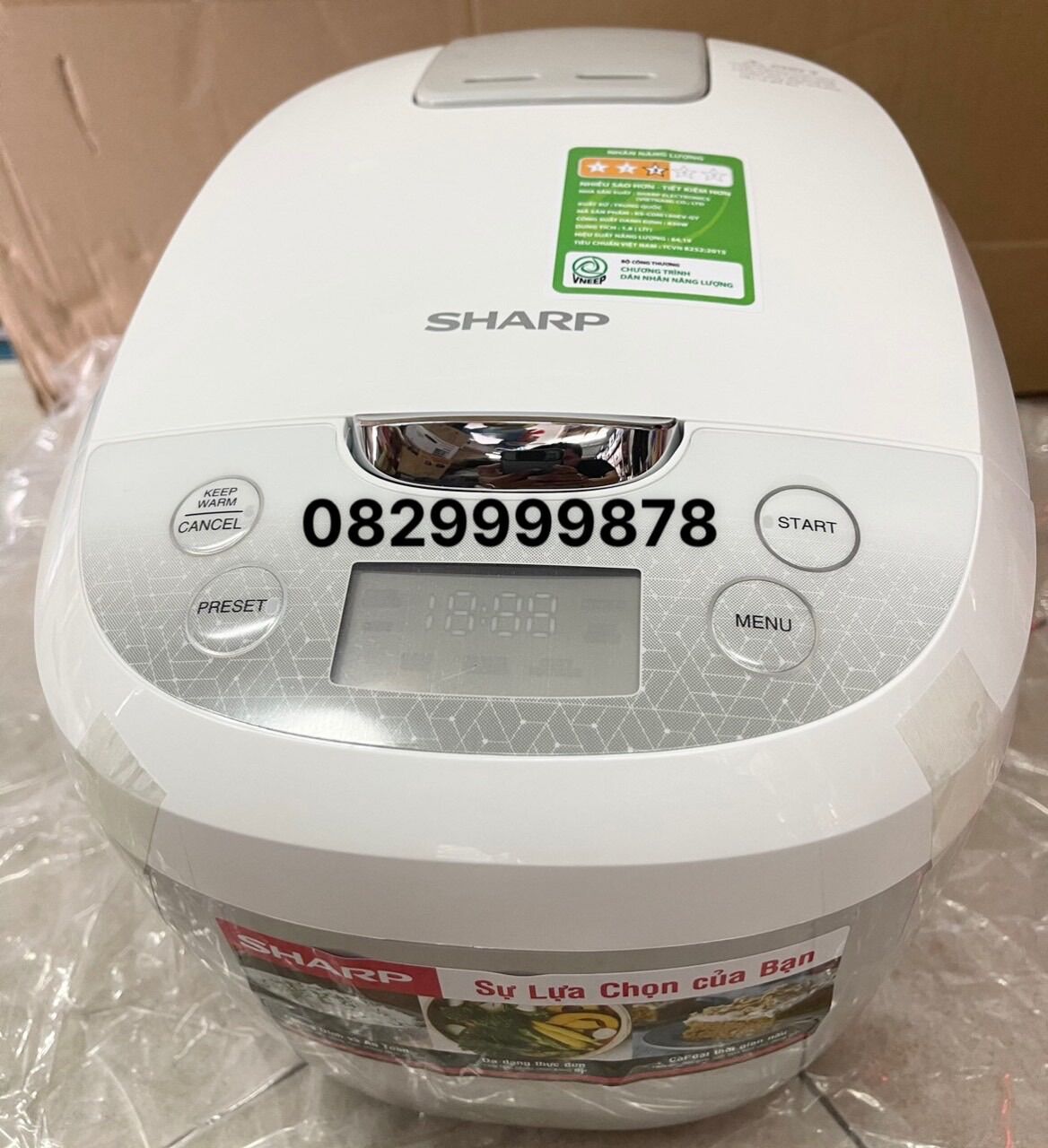 Nồi Cơm Điện Tử Sharp 1.8 lít ( KS-COM180EV-GY )