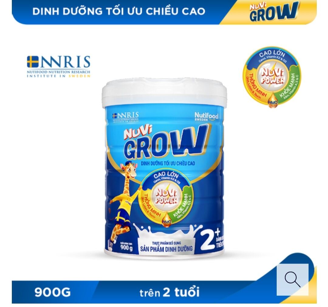 Sữa bột Nuvi Grow 2+ dành cho trẻ trên 2 tuổi lon 900g