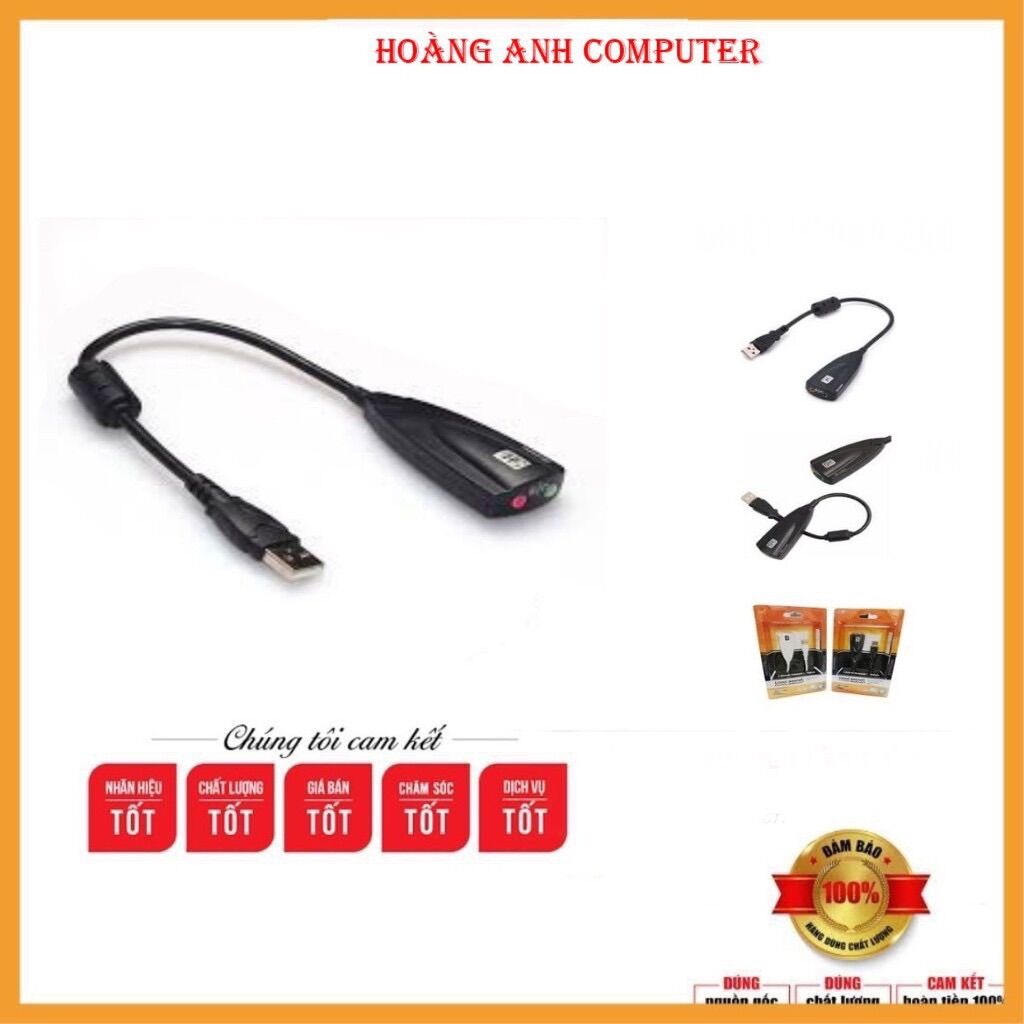 Usb âm thanh 5hv2 - cổng chuyển đổi usb ra cổng âm thanh 3.5