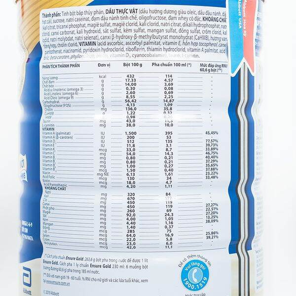 Ensure Gold 850g hương vani