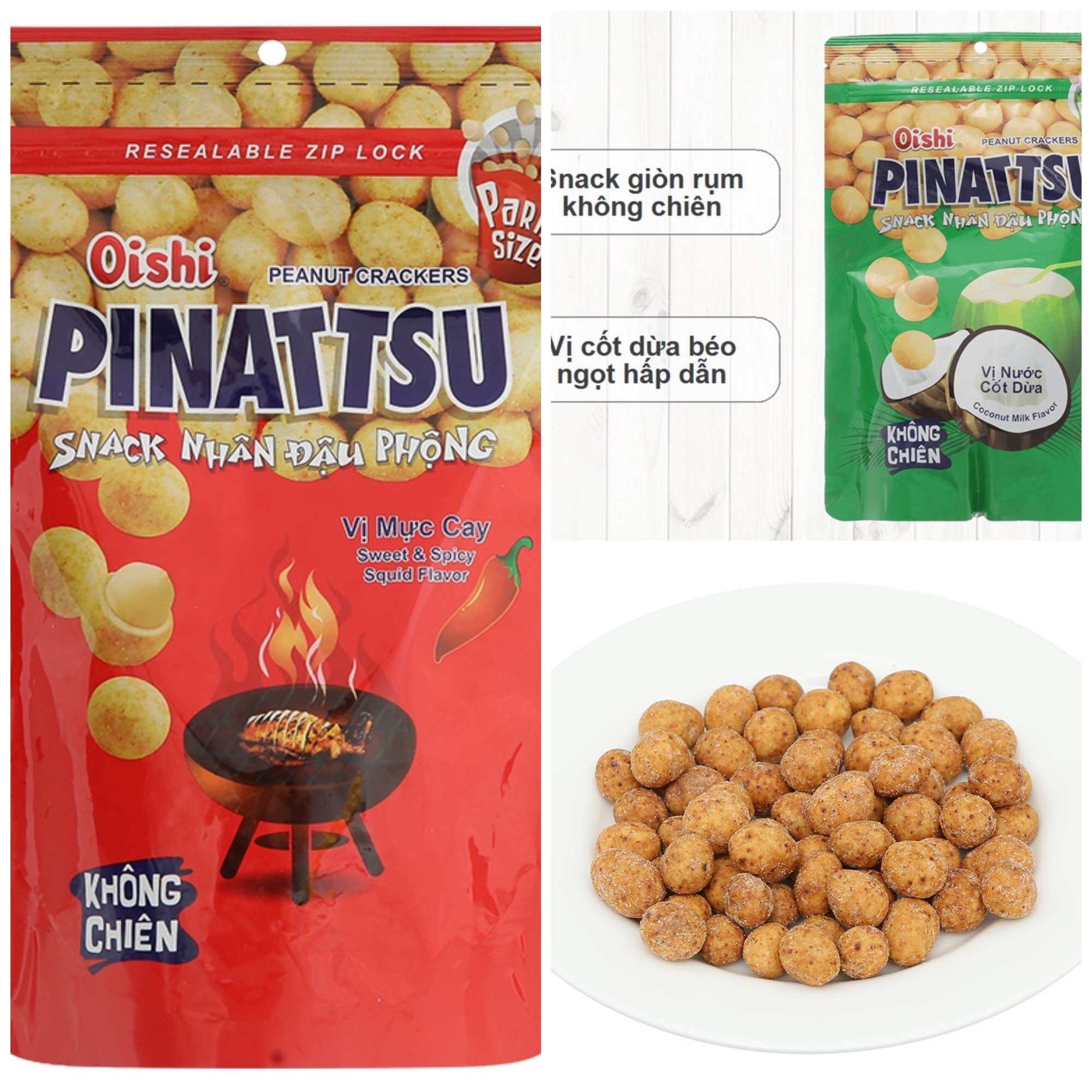 Bim bim Snack đậu phộng oishi  Pinatsu