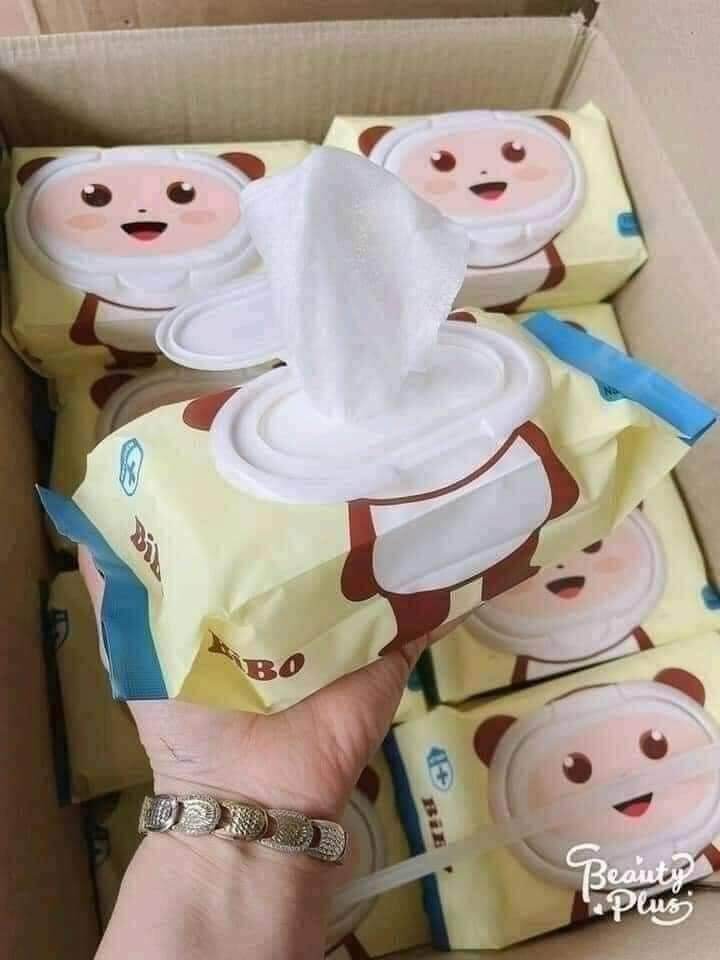 khăn ướt bibo không mùi 100 tờ
