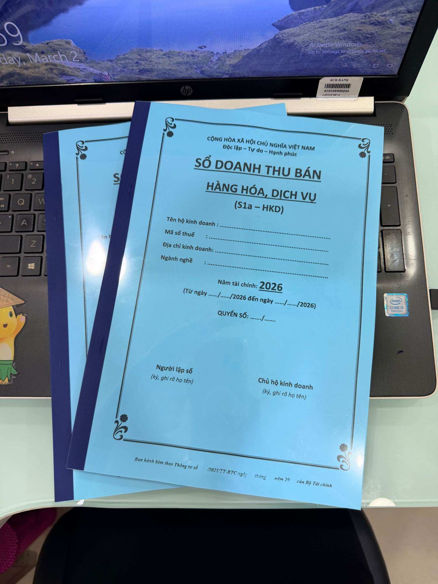 Combo 2 cuốn S1A (Sổ dành cho HKD có doanh thu dưới 500tr/năm, giấy A4, in 2 mặt)