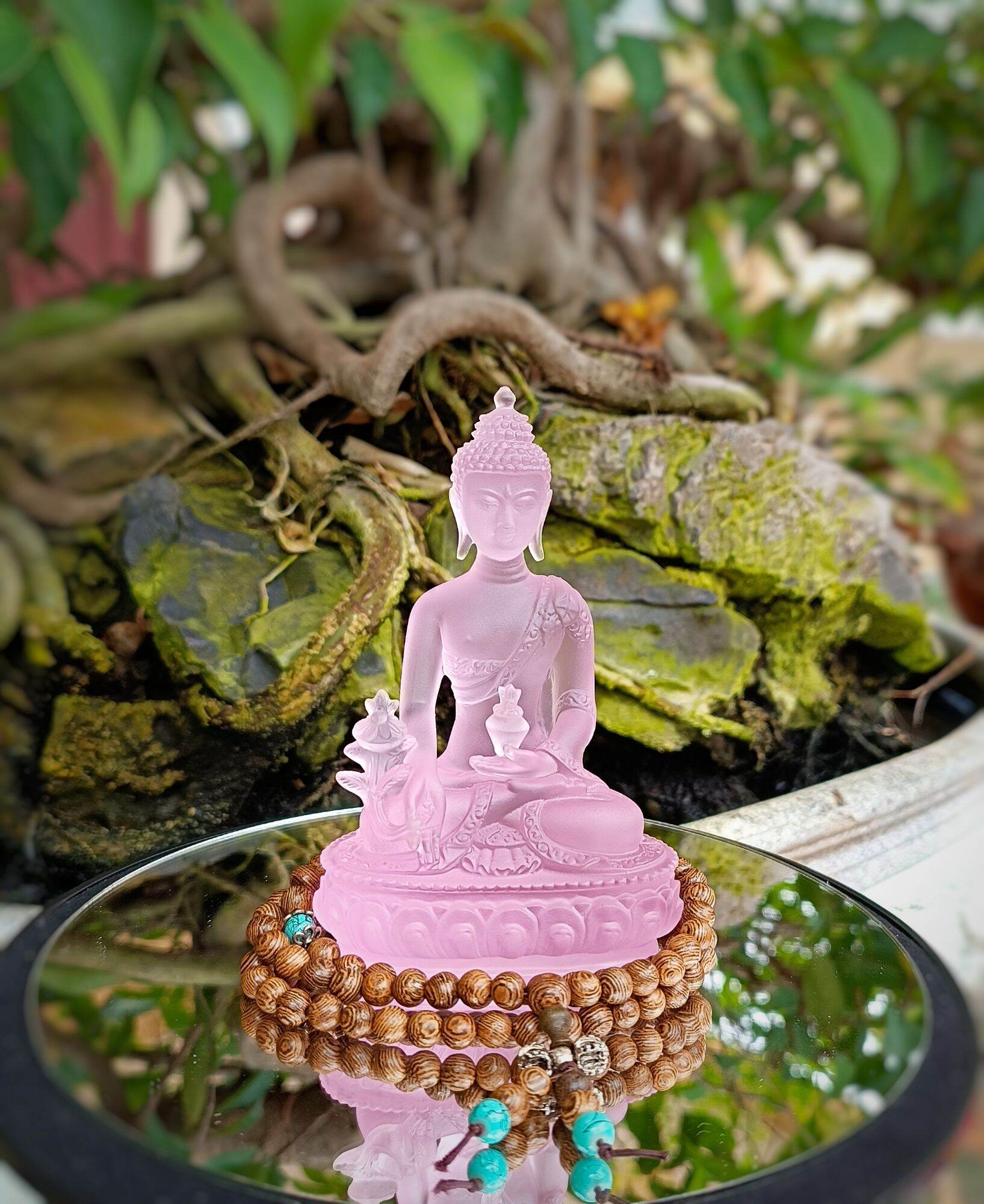 Tượng Phật Dược Sư đá Lưu Ly 12cm