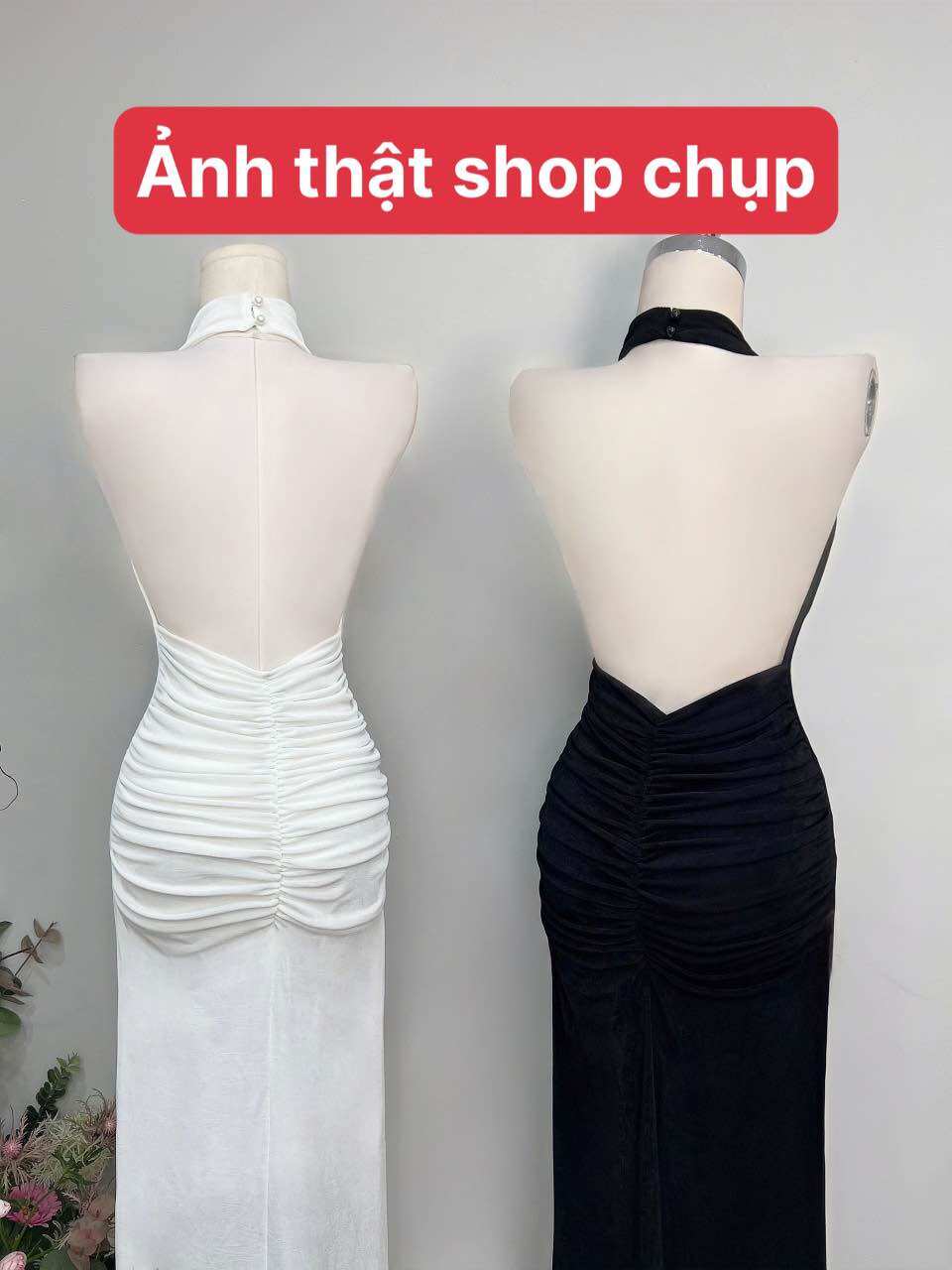Đầm maxi yếm cổ đỗ (kèm ảnh thật ở cuối)