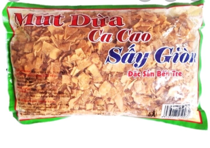 mứt dừa ca cao sấy giòn (500gram)