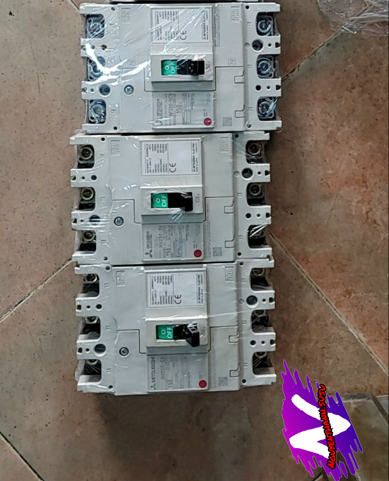aptomat 3pha mitsubishi, mccb khối 3pha 100a,150a,175a,200a,250a