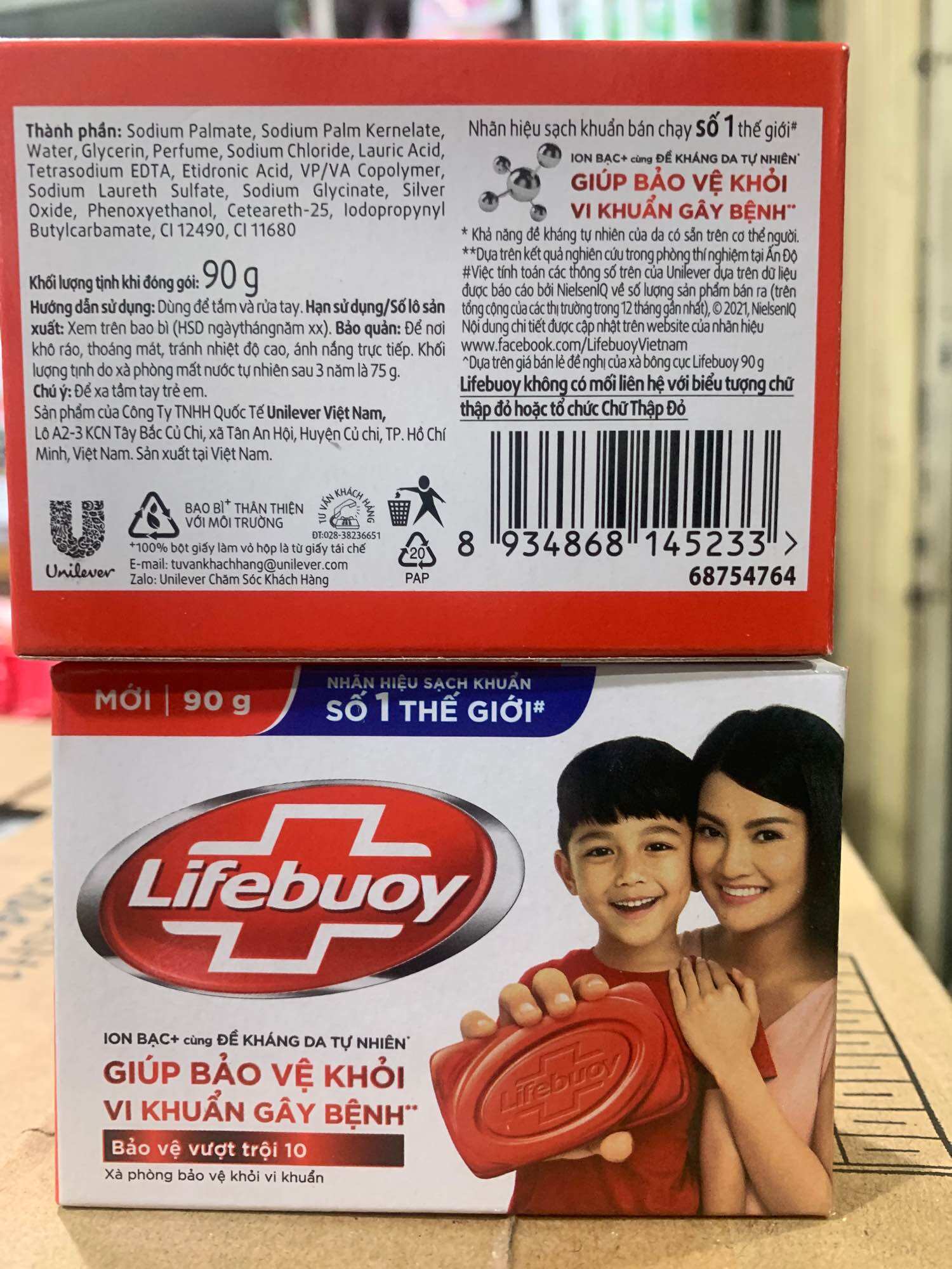 Xà bông thơm diệt khuẩn Lifeboy 90g màu đỏ