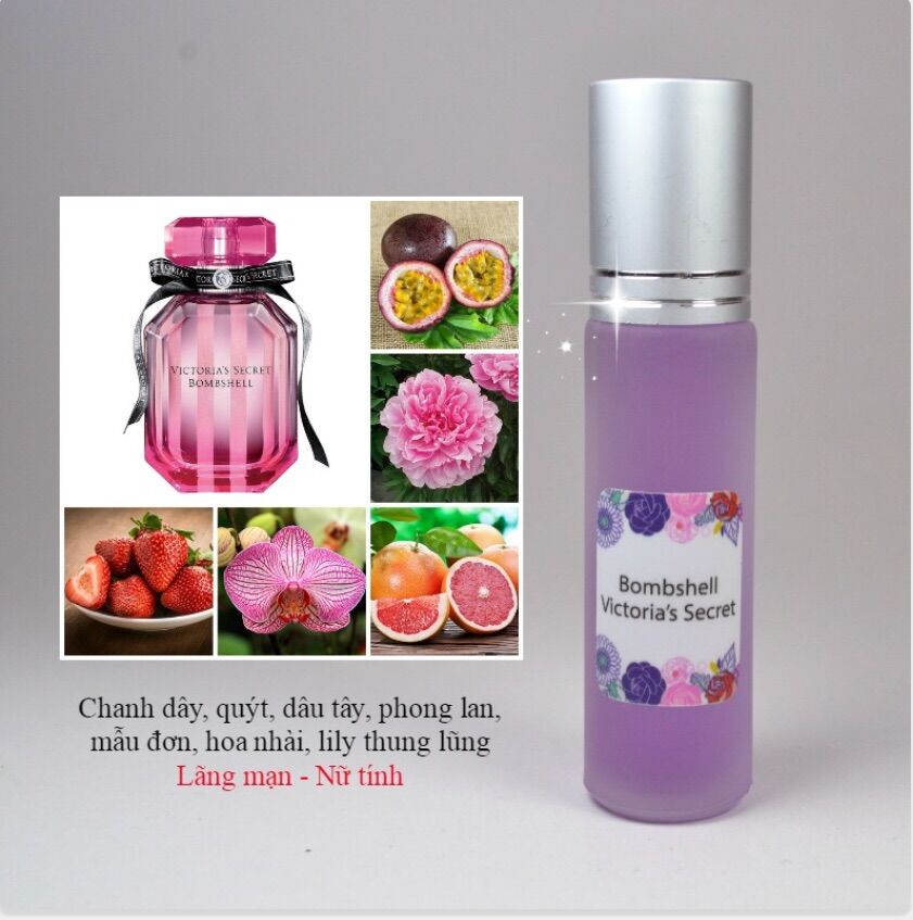 Tinh Dầu Nước Hoa Victoria Secret Bombshell 10ml Dạng Đầu Lăn