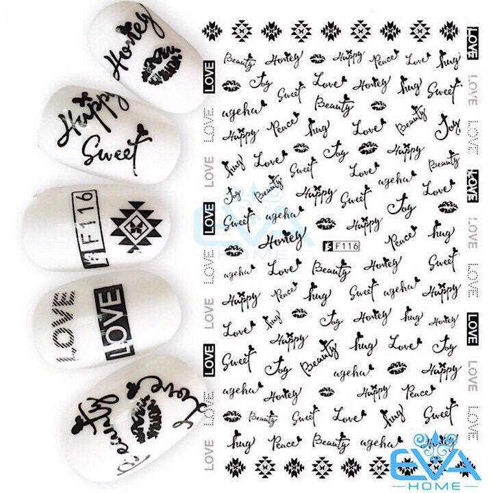 Giảm Giá Miếng Dán Móng Tay 3D Nail Sticker Tráng Trí Hoa Văn Hoạ Tiết Chữ  Viết Alphabet F116 - Beecost