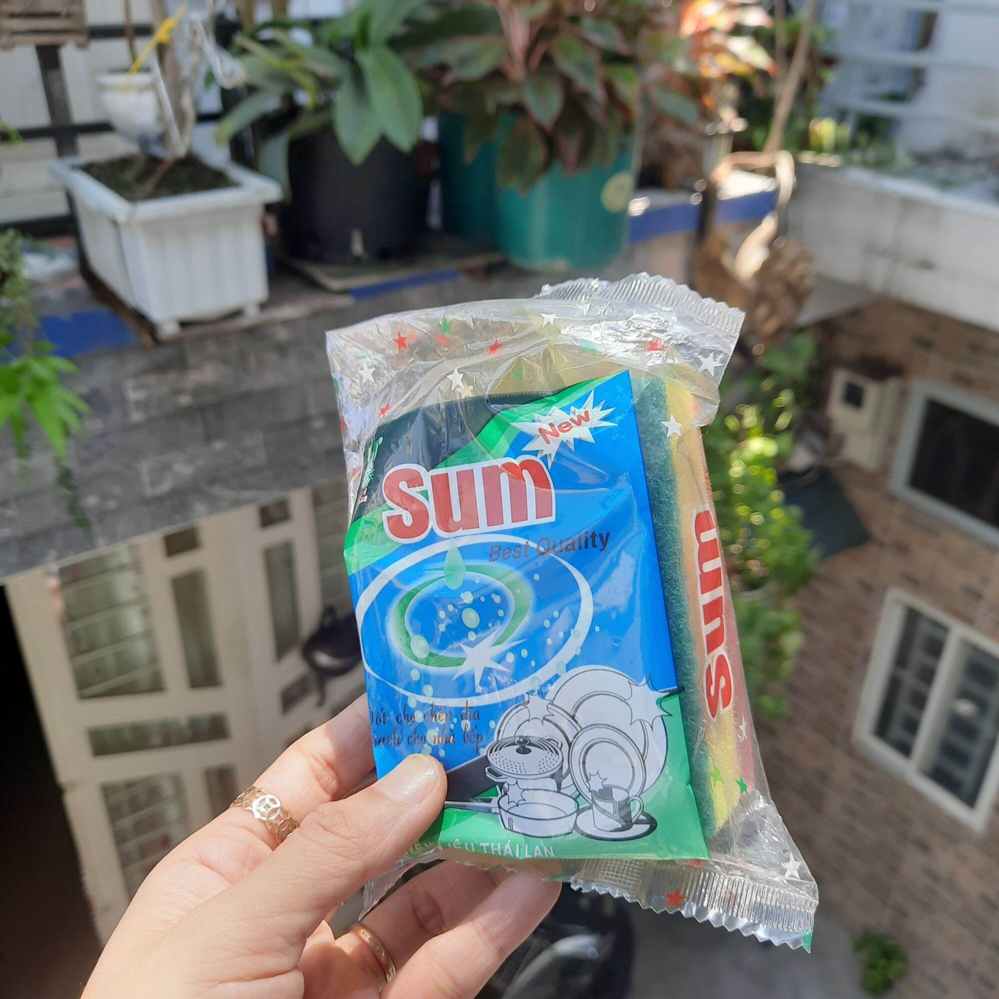 Miếng mút rửa chén tạo bọt Sum/Samran//Dura