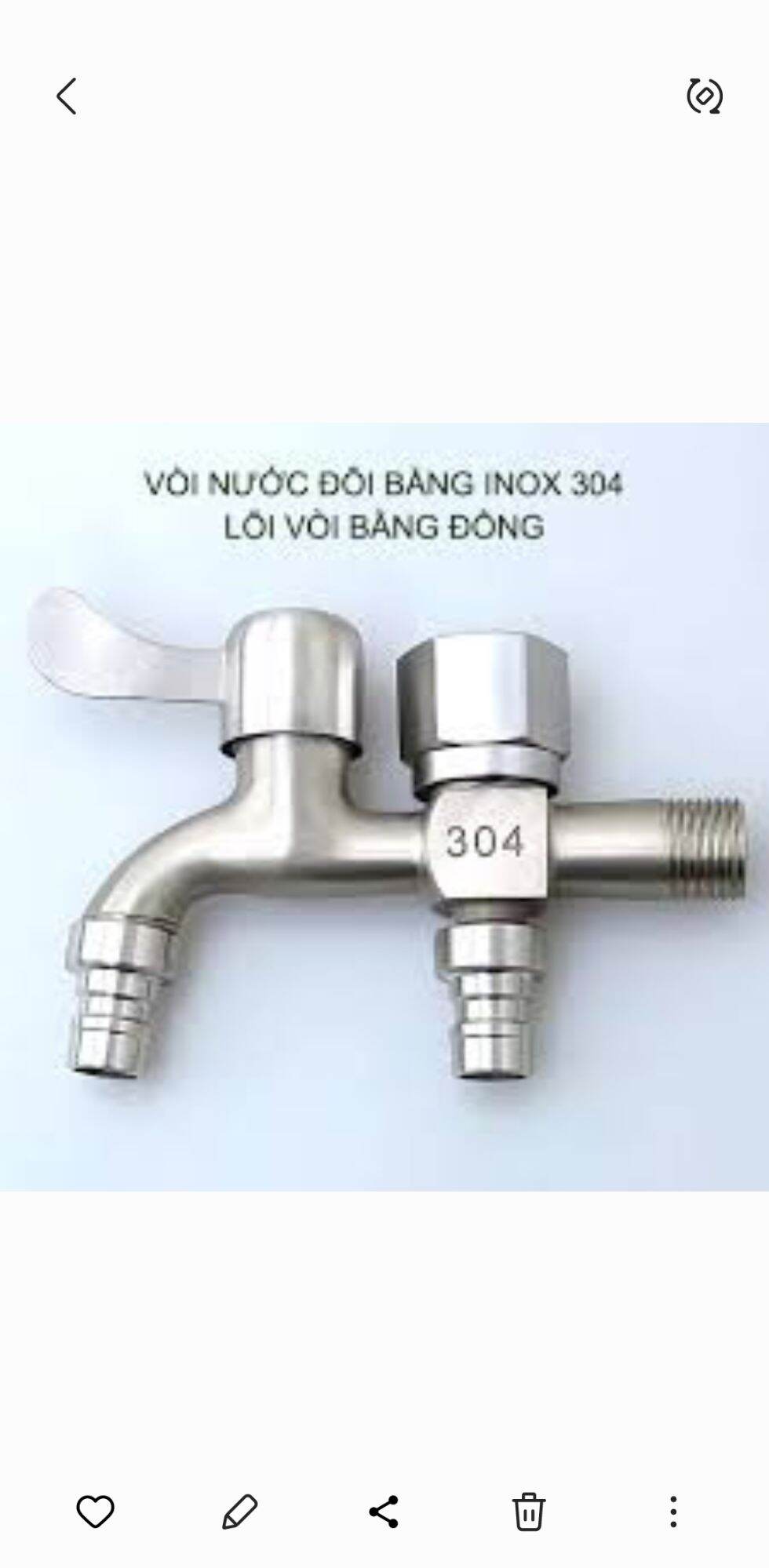 Vòi nước 2 đầu ra độc lập inox 304 cao cấp Chia nước cho máy giặt hoặc vòi hoa sen.