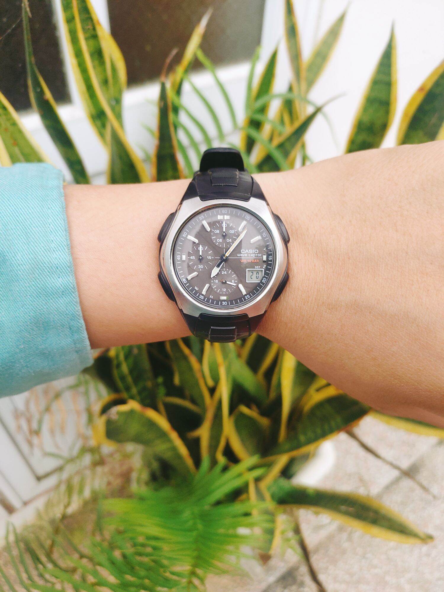 Đồng hồ Casio WVC-400, 2 máy, nhiều chức năng , độ mới cao, size 42mm