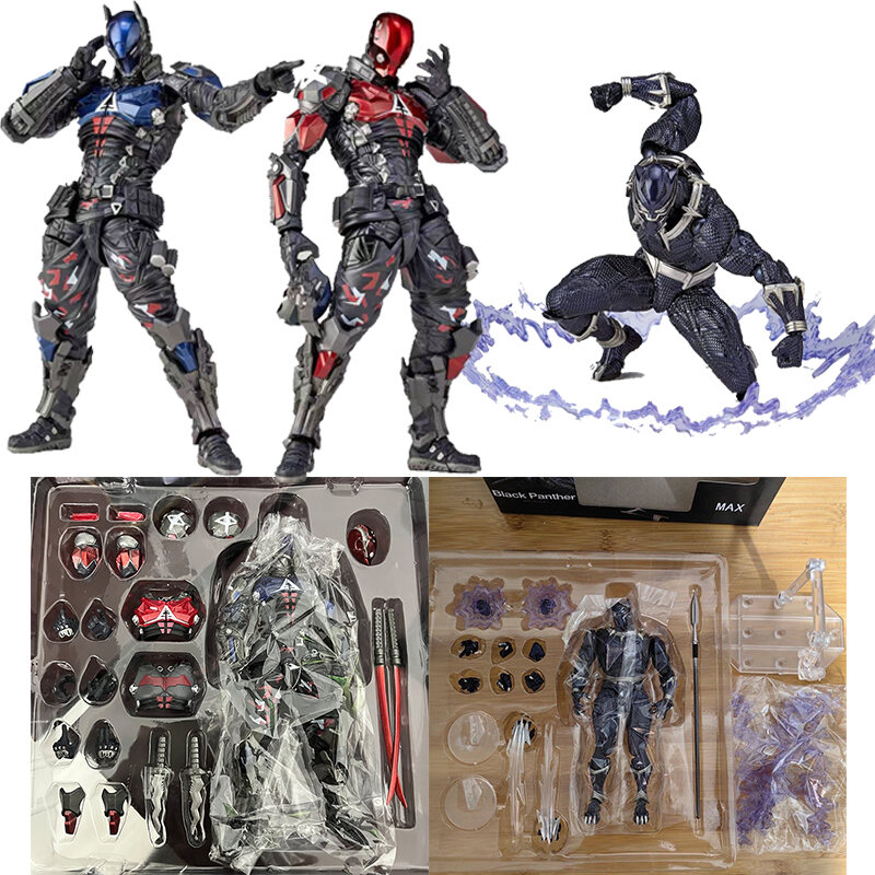 Revoltech Yamaguchi Black Panther Nhựa Pvc 024 Batman Arkham Knight King Of Wakanda Đồ Chơi Mô Hình Quà Tặng Cho 18 + tuổi