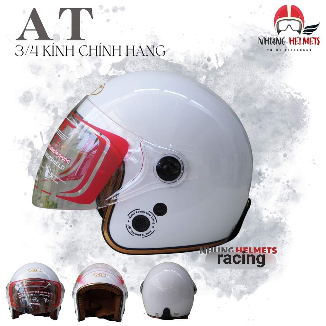 Mũ bảo hiểm 3/4 kính cao cấp