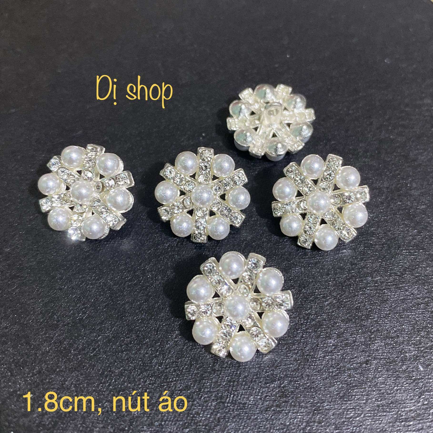 giá 1 NÚT KIM LOẠI ĐÍNH ĐÁ có đế khâu