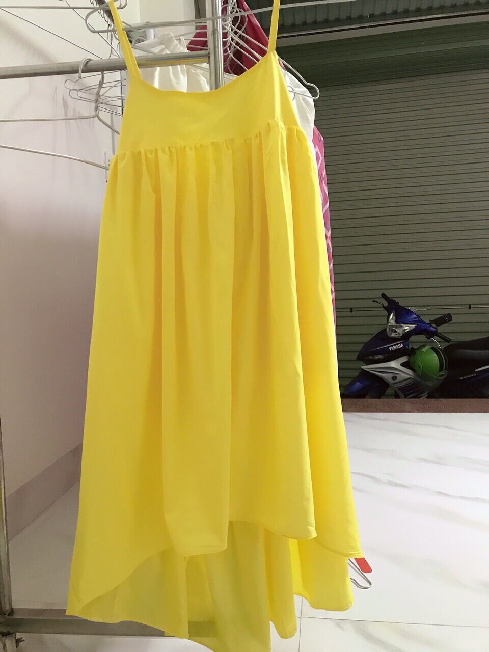Đầm maxi 2 dây dáng babydoll kèm ảnh thật(freesize dưới 65kg)
