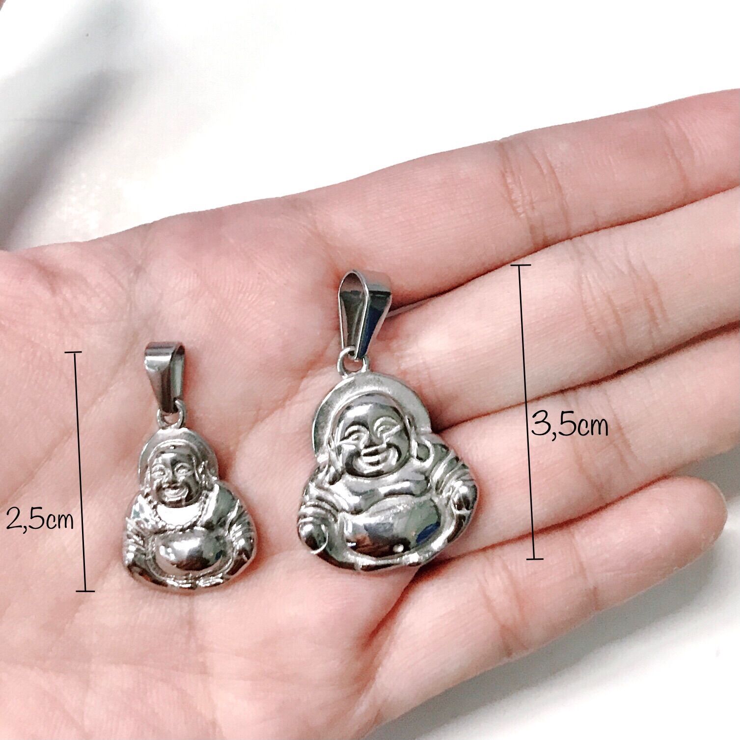 Mặt dây chuyền inox Phật di lạc