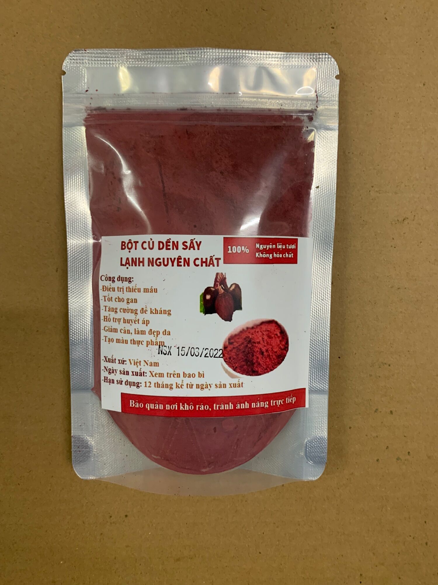 Bột củ dền nguyên chất gói 100gr