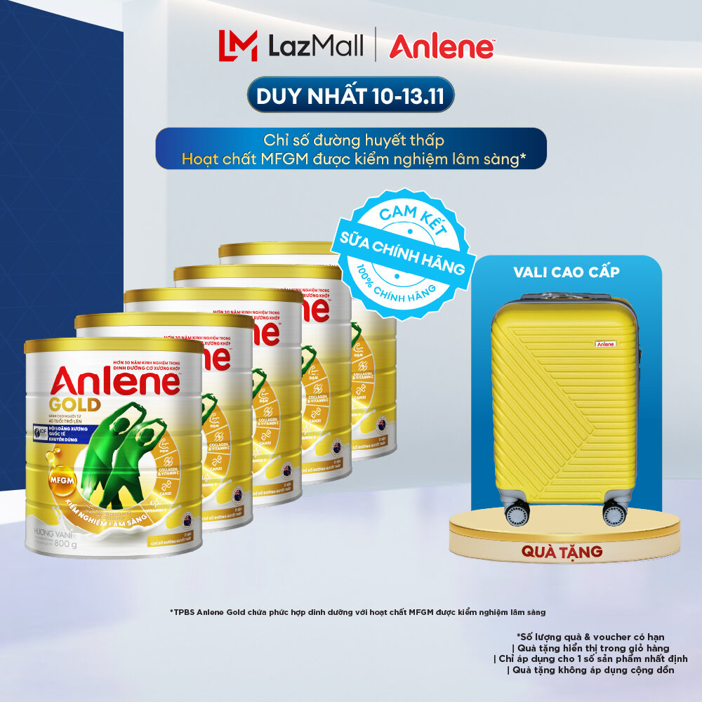 [Voucher giảm đến 16%][FREESHIP 0Đ TOÀN QUỐC] Combo 5 Sữa Bột Anlene Gold Hương Vani 800G
