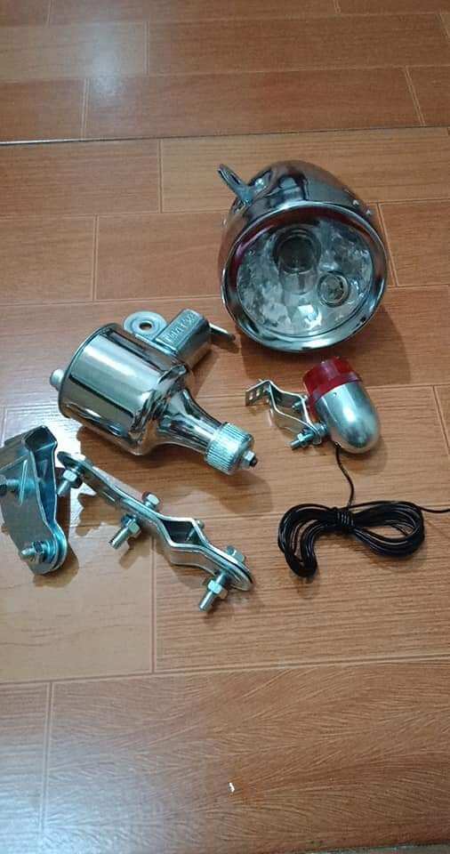 Bộ đèn củ dinamo phát điện chiếu sáng cho xe đạp phượng hoàng cổ điển