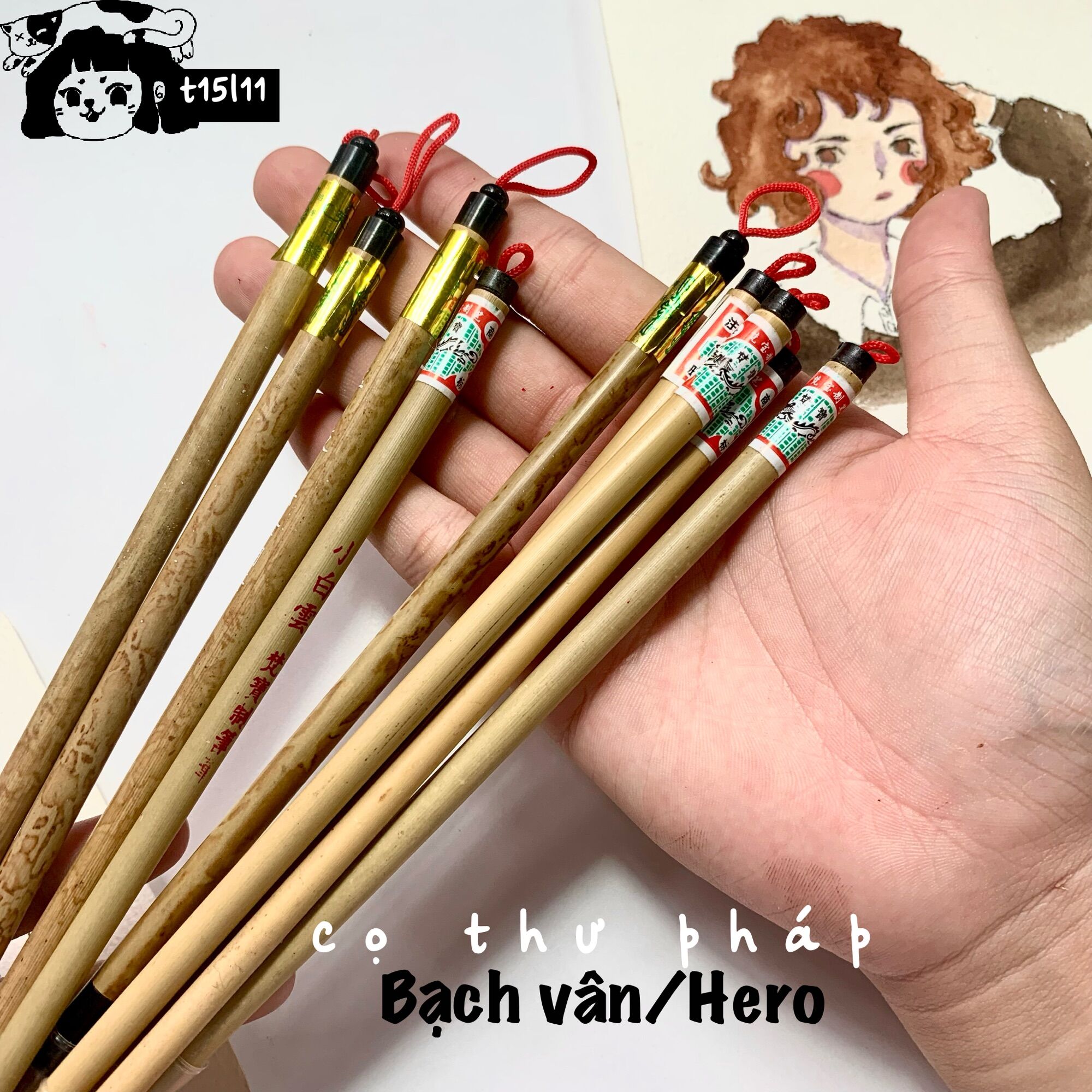 [t15l11] Cọ vẽ thư pháp Bạch Vân/ Hero