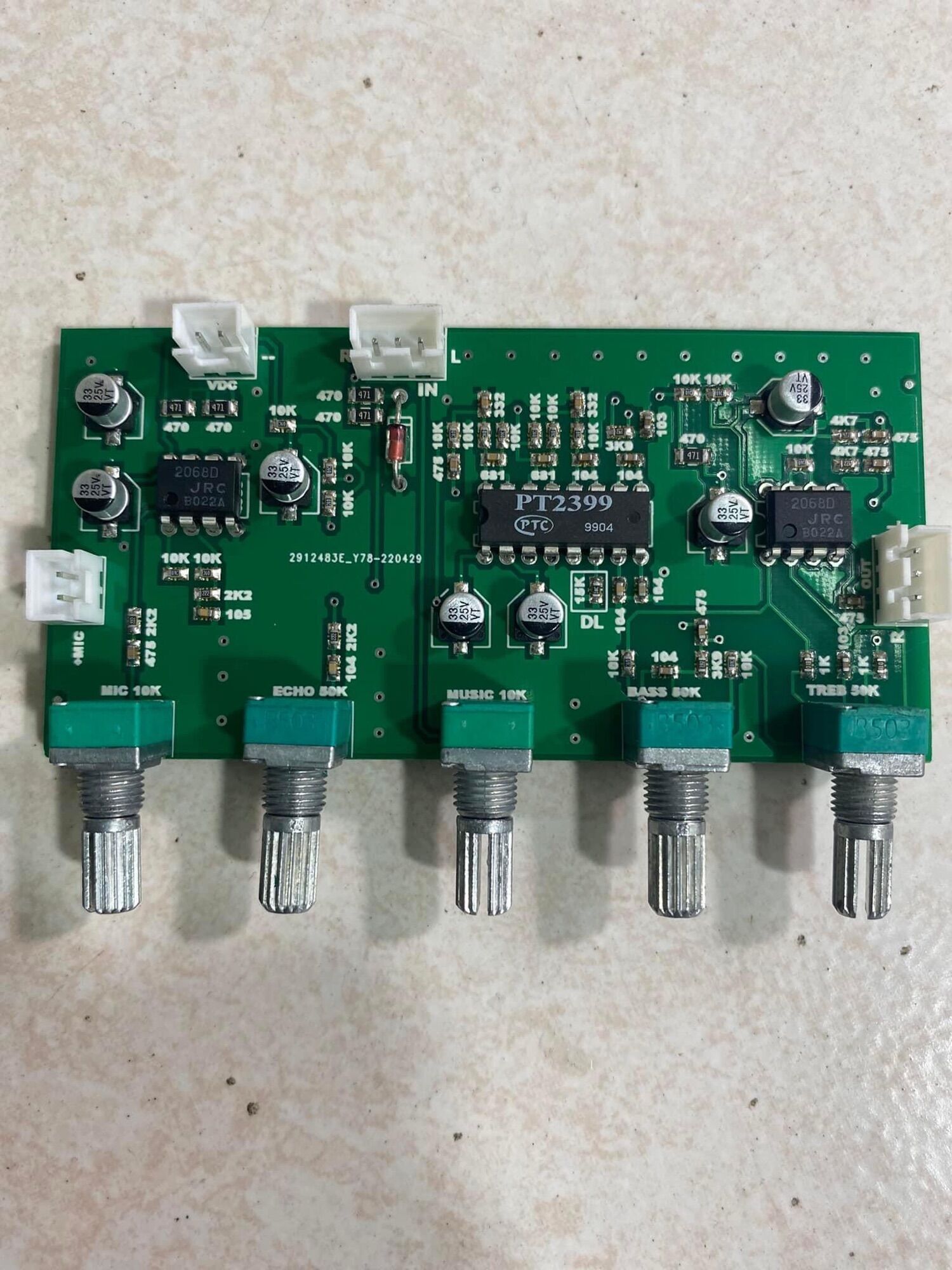 mạch micro có tạo vang 5 volum