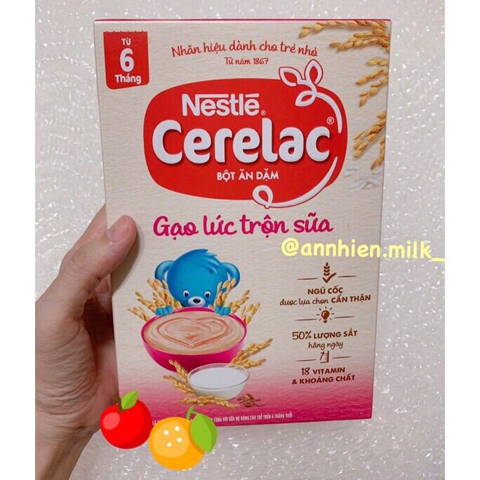 Bột ăn dặm Nestlé Cerelac Gạo lức trộn sữa - hộp 200g