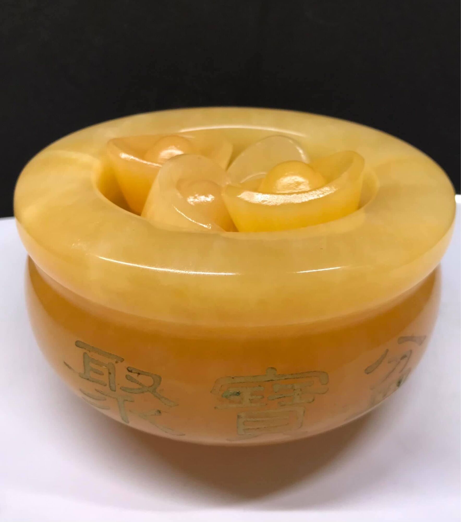 Bát vàng, bát tụ bảo đá ngọc hoàng long - đường kính 12cm
