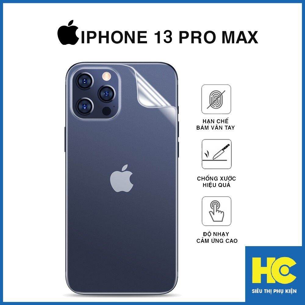 Miếng dán ppf mặt sau cho iphone 13 pro max, dán trong suốt bảo vệ mặt lưng và viền máy tối đa.