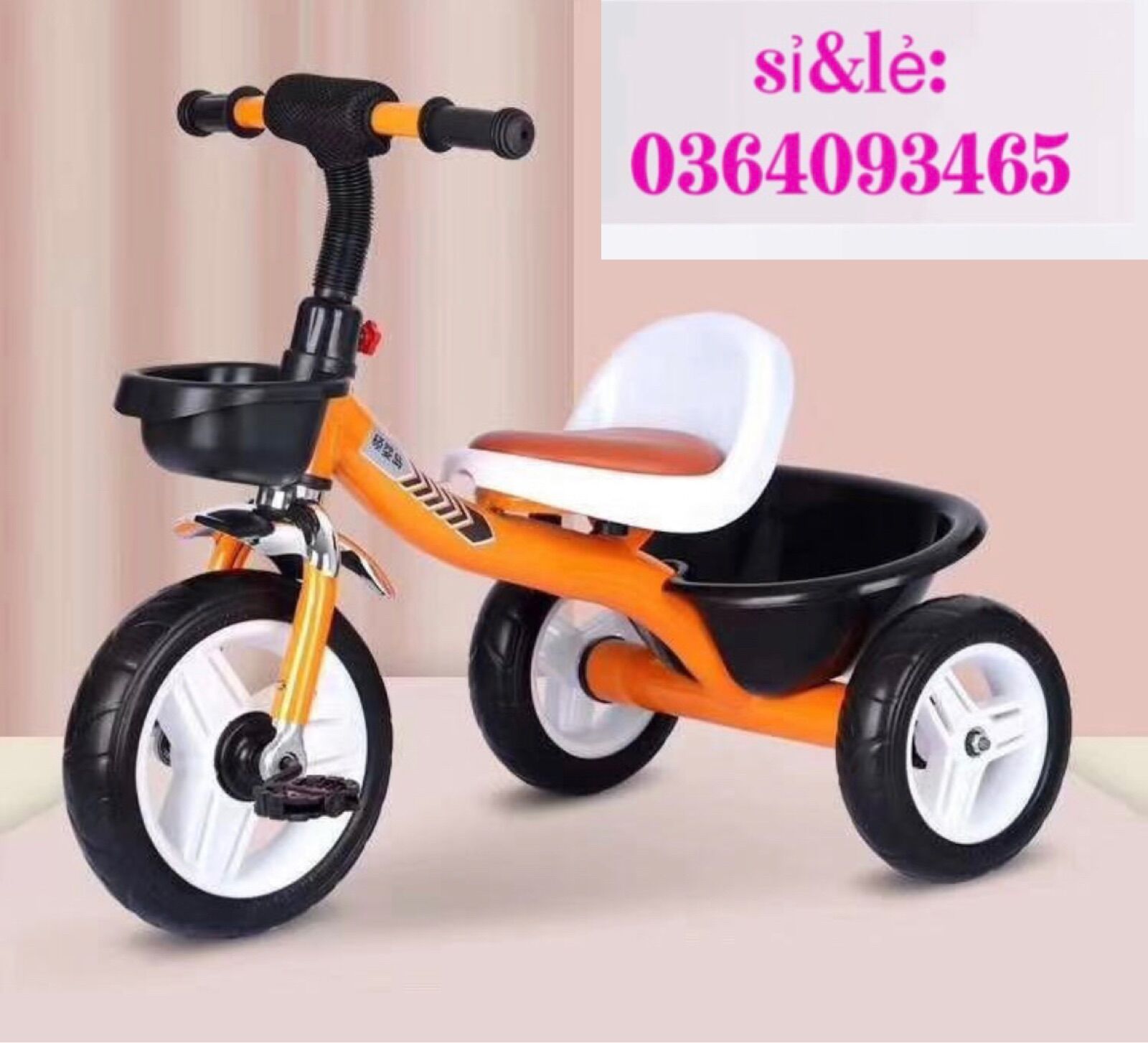 Xe đạp 3 bánh trẻ em - yên bọc da