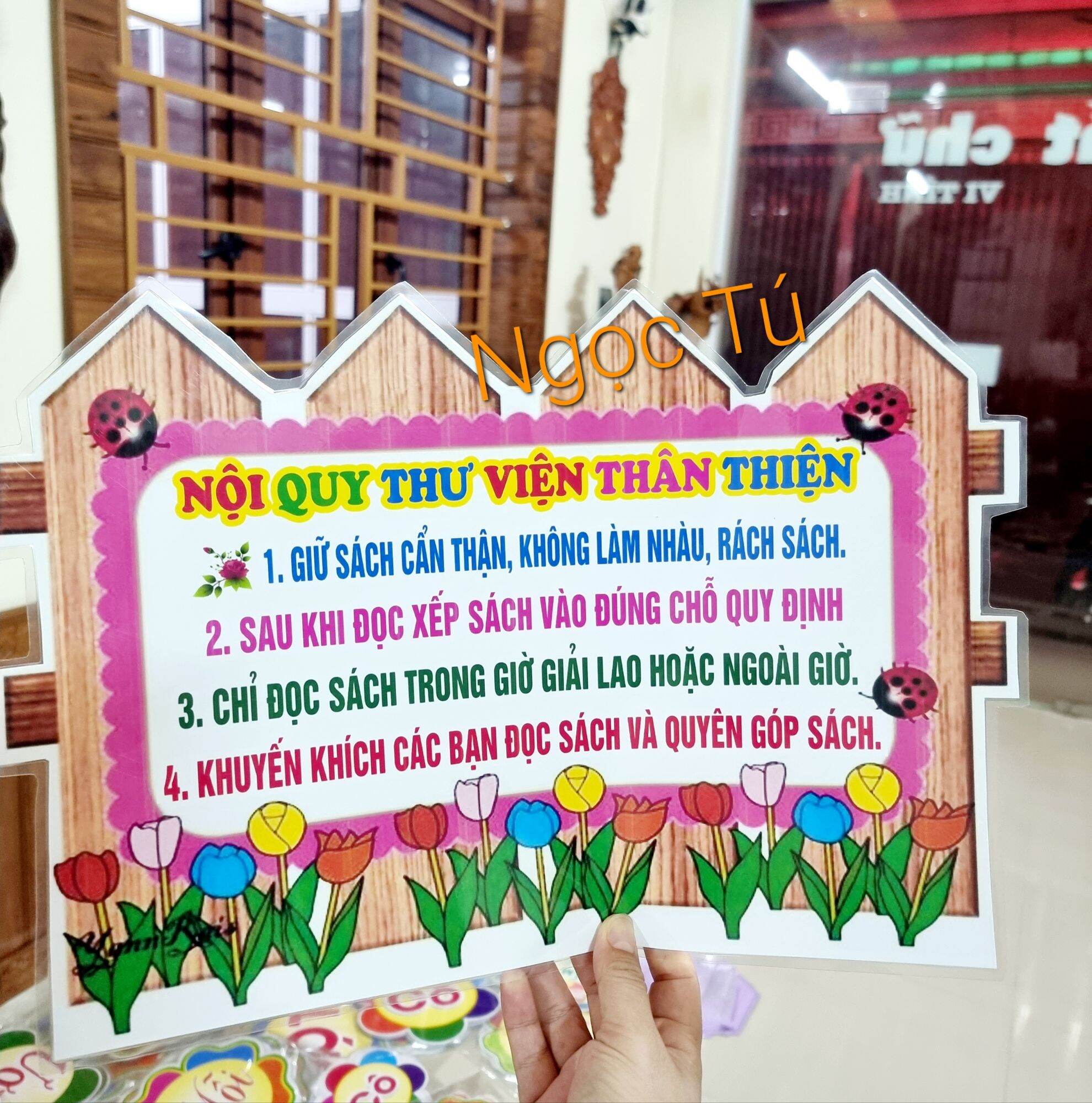 Nội quy thư viện lớp khổ a3