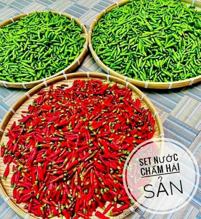 SET NƯỚC CHẤM HẢI SẢN ( muối tiêu, ớt xanh ,ớt đỏ)