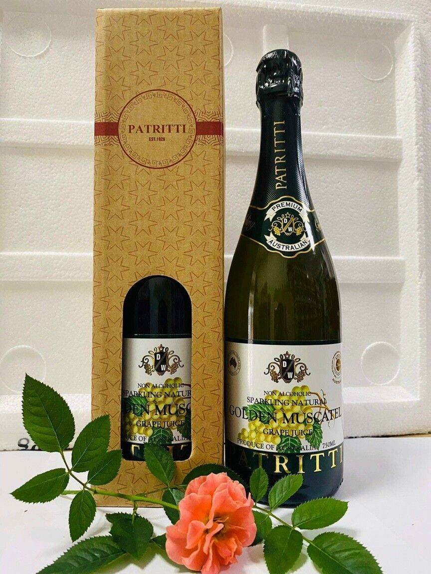 Thùng 6 Chai Nước Ép Nho Patritti Sparkling Grape Juice Úc chai 750ml