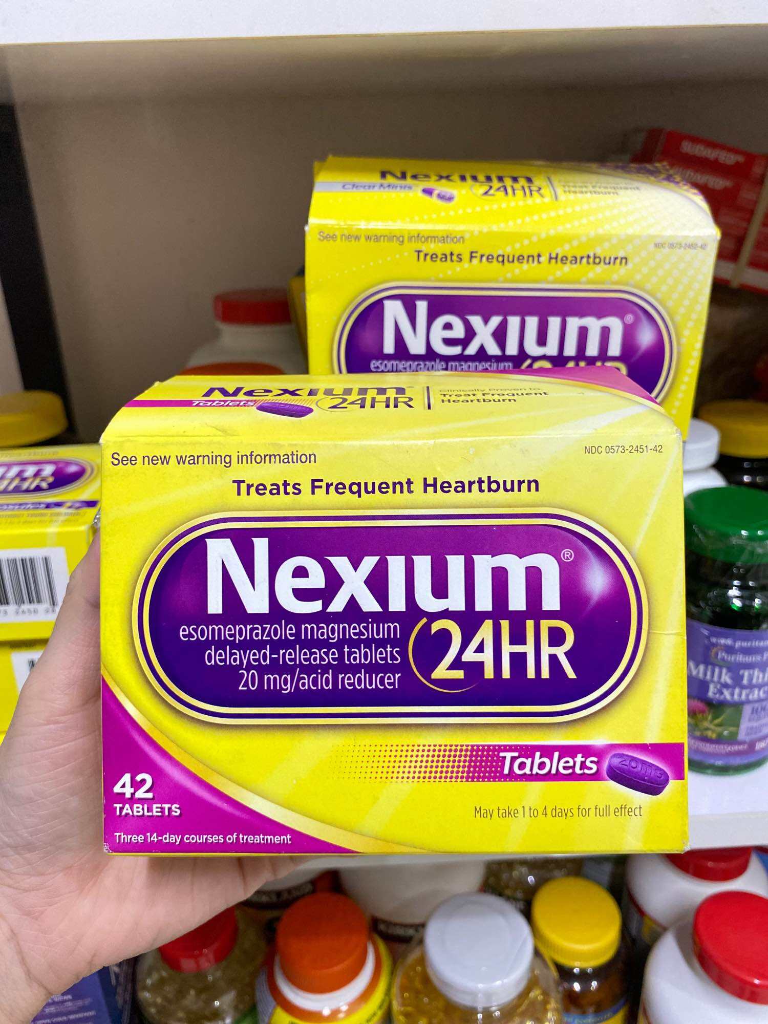 HÀNG MỸ Viên uống Nexium hỗ trợ dạ dày 24hr Tablets