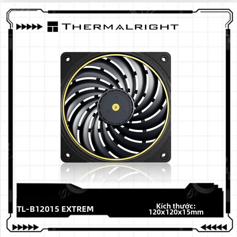 Thermalright | Quạt Làm Mát Vỏ Máy Tính Thermalright TL-B12015 EXTREM 120x120x15mm LCP Blades Vòng Bi Đôi Độ Ồn Thấp Khung PPS 12V 4PIN Giá 889,000 Đồng*Miễn phí vận chuyển