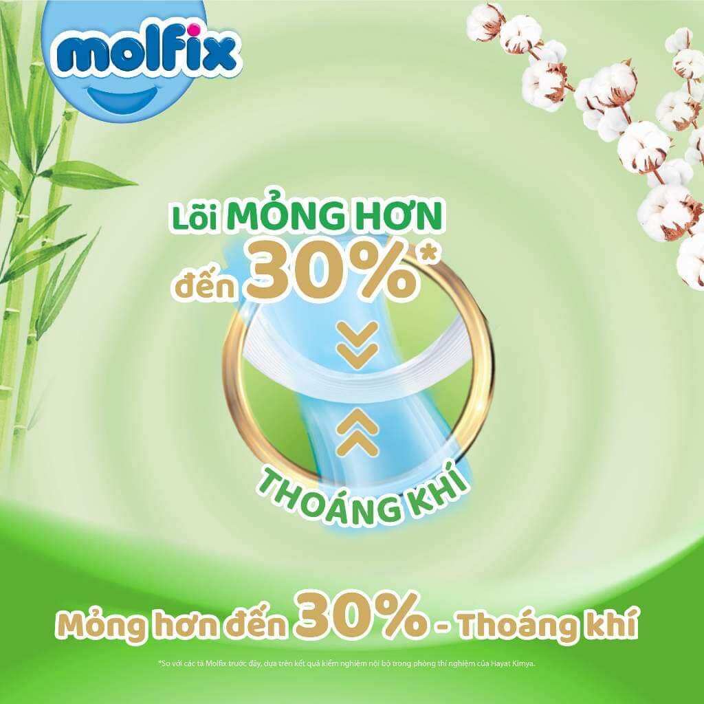 Bỉm tã quần Molfix size XXXL 28 miếng (22+6 miếng, 20-35 Kg)